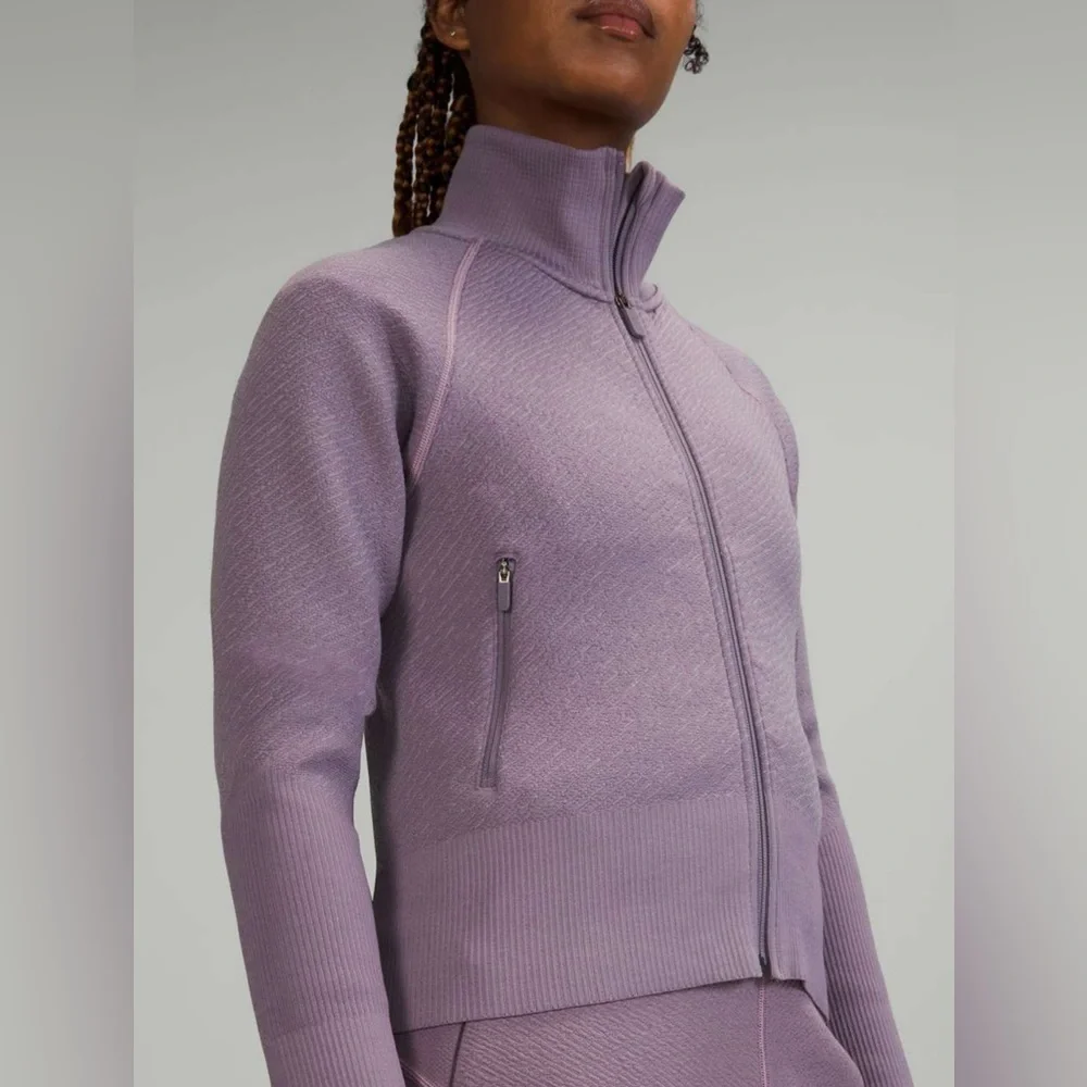 Lululemon End State Full Zip Jacket Dusky Lavendar Sz 10 - Picture 2 of 12